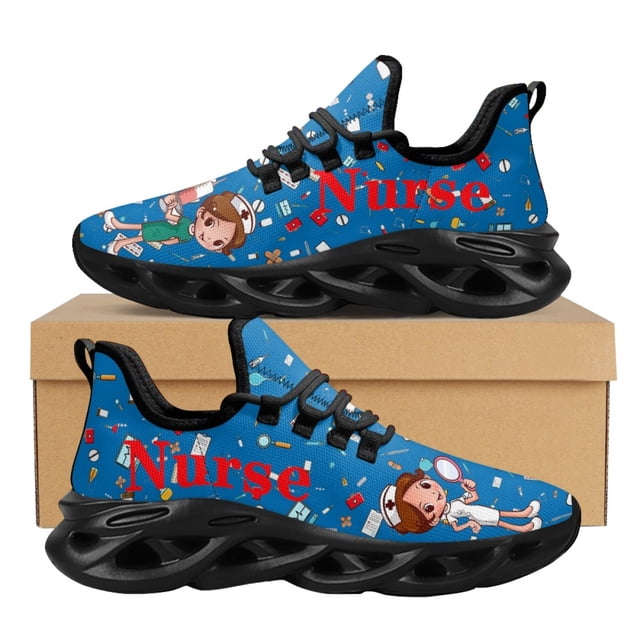 Zapatillas deportivas con diseño de enfermera, calzado médico, malla transpirable, zapatos casuales vulcanizados con cordones, zapatos de enfermería