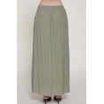 thumbnail image 2 of Women's Elastic Waist Crinkle Woven Long Skirt with Tie Detail, Casual Flowy Maxi Skirt Olive S, 2 of 5