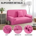 thumbnail image 4 of PiccoCasa Thick Stretch Sofa Cover 4 Seater Solid Couch Cover, Fuchsia, 4 of 7