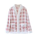 thumbnail image 2 of Naittoop Plush Bed Jackets for Women Fuzzy Fleece Pajama Tops Button Up Sleepwear Long Sleeve Winter Coats with Pockets, 2 of 4