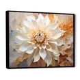 thumbnail image 2 of Designart "Simplified White Dahlia Elegance" Dahlia Floater Framed Canvas Art Print, 2 of 5