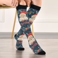 thumbnail image 5 of FORMRS Womens Knee High Socks Casual Long Thick Travel Daily Wear, 1 Pair, Blue Christmas Santa, 5 of 6