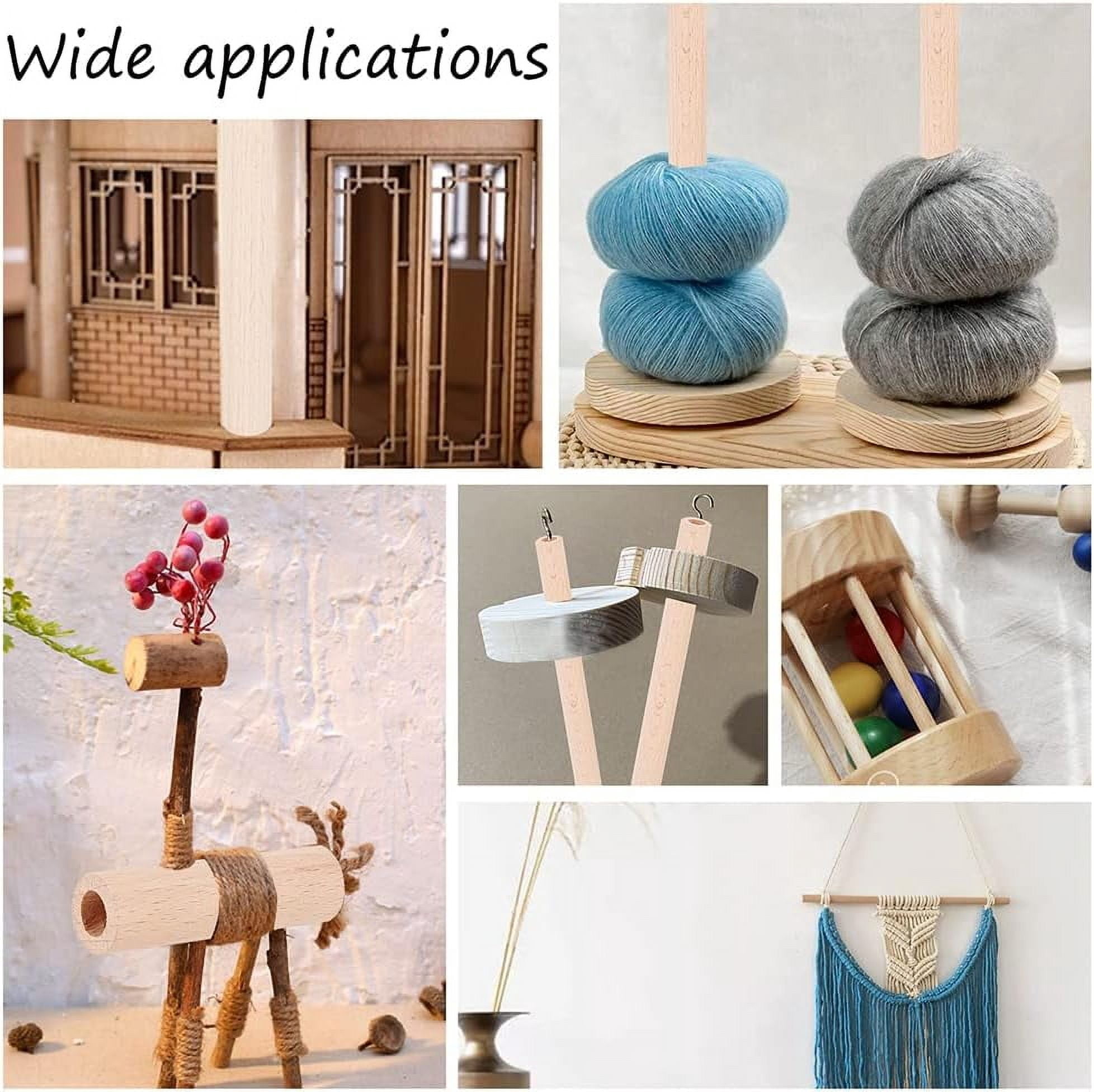 38pcs Hollow Wooden Rods 5/10/15/20cm Beech Wooden Dowel Rods Unfinished Natural Wood Craft Dowel Rods Hardwood Sticks for DIY Projects Crafting Grain Baskets Making - Hole 8mm DIY