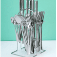 thumbnail image 4 of Hongchun Ensemble de Couverts Argent - Ensemble de Couverts en Acier Inoxydable Poli - Ensemble de 24 Pcs - Plus Comprend Support de Couverts Doré - Qualité Lavable au Lave-Vaisselle, 4 of 5