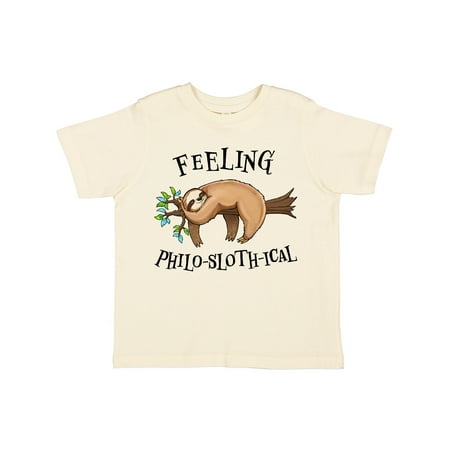 

Inktastic Feeling Philo-Sloth-ical- cute and funny sloth on a tree branch Gift Toddler Boy or Toddler Girl T-Shirt