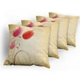 thumbnail image 5 of Ambesonne Floral Throw Pillow Cover 4 Pack, Red Flowers Nature, 24", Sand Brown Red Pink, 5 of 7