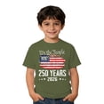 thumbnail image 3 of 250 Anniversary Anniversary Patriotic Print Short Sleeve Casual Summer Tee Kids 4Th of July Shirt Army Green 2-3 Years, 3 of 5