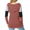 thumbnail image 4 of ppyoung Women's Casual Drawstring Pullover Long Sleeve Workout Sweatshirts Color Block Hoodie Sweatshirt With Pockets, 4 of 6