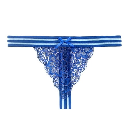 

ZHUASHUM Women Low Waist Panties Lace Floral Thong