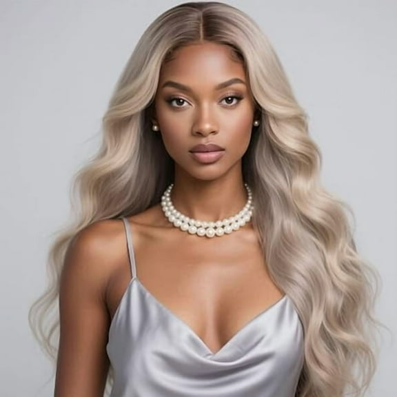 WAQI 28 Inch Ash Blonde Lace Front Wig Human Hair Ash Blonde Wig 13x6 Body Wave Lace Front Wigs Human Hair Pre Plucked Blonde Wigs For Women Natural Hairline