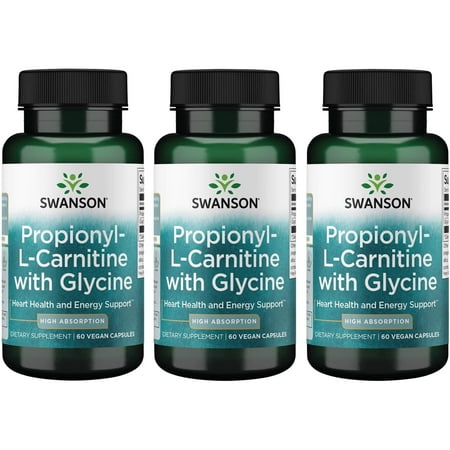 Swanson Propionyl L-Carnitine with Glycine 60 Vegan Caps 3 Pack