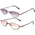 thumbnail image 2 of 2 Pairs Half Rim Moon Shape Metal Frame Spring Hinge Sunreader for Men for Women, Reading Glasses + 2.50, 2 of 3