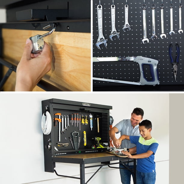 SOUVENIR STAND ブラックメッシュタンクトップ Lifetime Heavy-Duty Folding Garage Workbench - Wall-Mounted Work