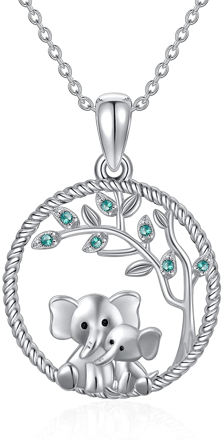 925 Silver Jewelry Cute Bird On Tree Branch Choker Necklace for Women Girls Gift 