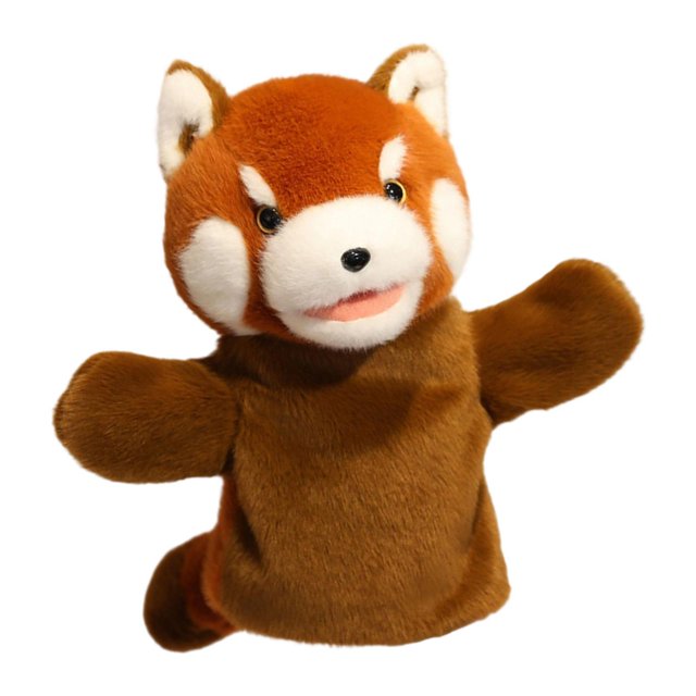 Marioneta de mano de peluche, juguete de peluche, muñeco de peluche para juegos de rol, bromas, guantes para la cabeza para espectáculos mapache