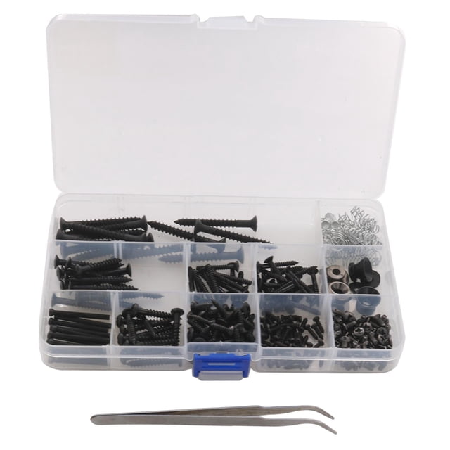 262x de tornillos para guitarra eléctrica, accesorios para guitarra, resortes, pinzas para codo, accesorios, juego de tornillos de reparación para Negro