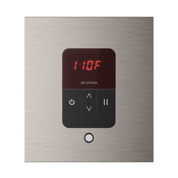 Mr Steam iTempo Square Steam Shower Control and Steamhead in Brushed Nickel