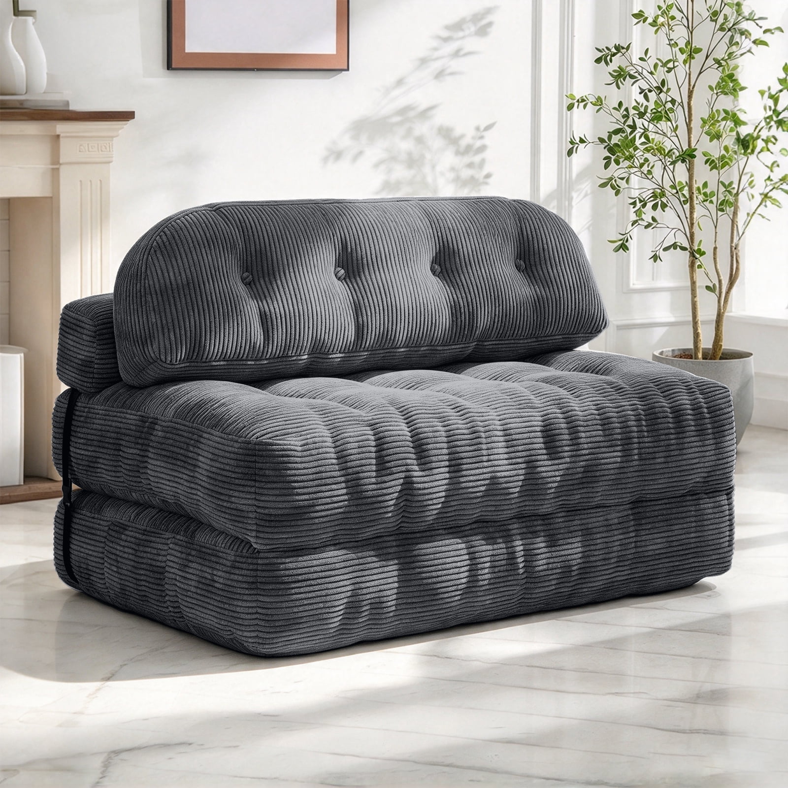 Z-hom Folding Sofa Bed, Convertible Sleeper Chair, Small Futon
