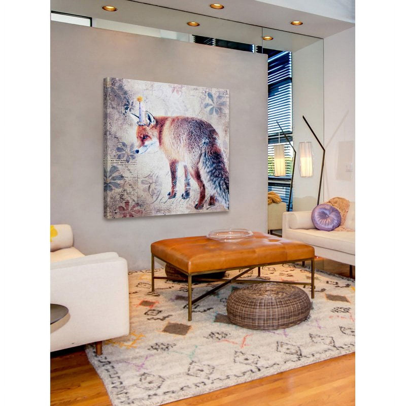 "Party Fox" Painting Print on Wrapped Canvas
