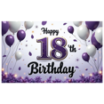 thumbnail image 5 of Purple Balloons Happy Birthday Banner Decorative Design Milestone Celebration Birthday Backdrop for Birthday Party Celebration Indoor Decoration Event, 5 of 8