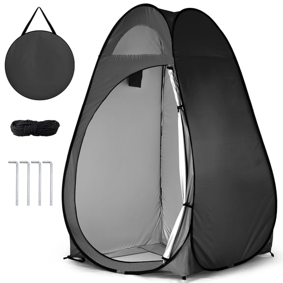 WoofPaw Pop Up Pod - Privacy Shower Tent with Carry Bag, Dressing Room, Instant Portable Toilet Stall for Camping, Beach, or Tailgate,Black