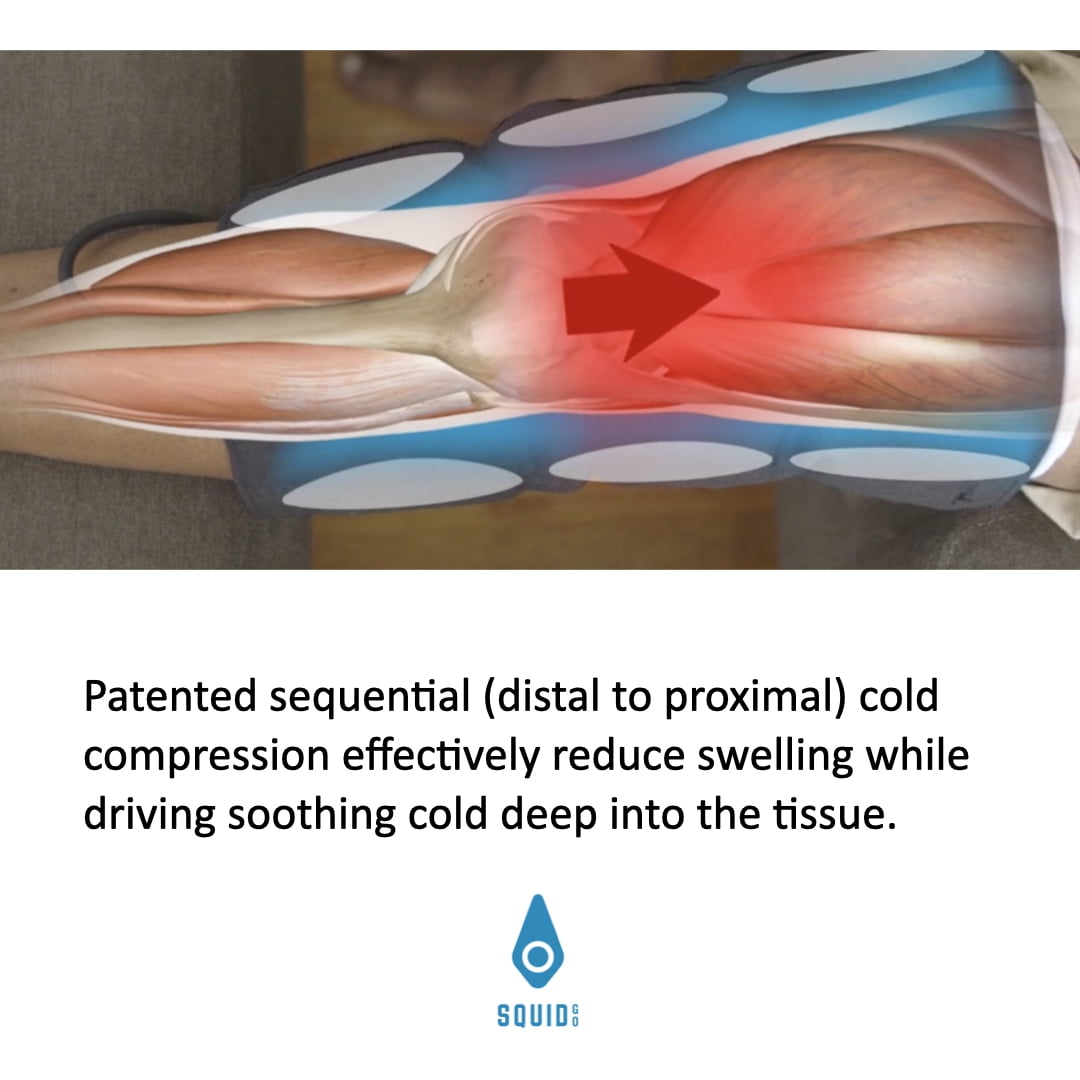 Squid Go Wrist Cold Compression System / Ice Cold Compress for Wrist Injury, Surgery, Arthritis, Pain.  Includes: Wrist Wrap, Wrist Cold Gel Pack and Squid Pump
