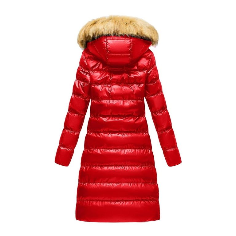 LIhncine Women's Long Winter Faux Fur Coat Puffer Warm