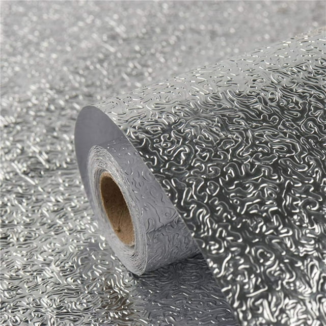 Revestimiento De Estante De Papel De Aluminio Silver 1 15.7"X 196.8" Jormftte WMZL-610-1