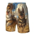 thumbnail image 4 of Zufioo Farm Corgi German Shepherd for Men's Casual Beach Shorts, Sports Fitness Quick-drying Drawstring Shorts with Pockets for Home Wear-Small, 4 of 6