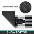 thumbnail image 7 of Black and White Chequered Text Rugs and Mats Non Skid Washable Absorbent Microfiber Soft Kitchen Mat for Floor Set Of 2 Decor Stain Resistant 17"x47"+17"x30", 7 of 7