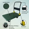 thumbnail image 5 of Foldable Push Cart Dolly, Heavy Duty Steel Platform Truck Cart with Anti-skid Platform, 360 Degree Swivel Wheels, Collapsible Push Hand Cart for Storage, 5 of 9