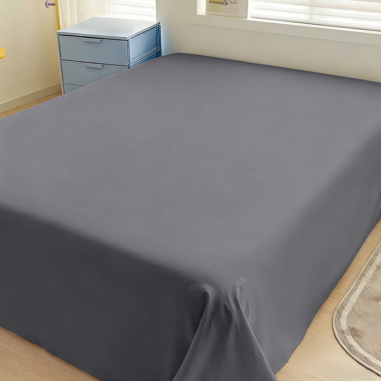 4 Piece Bed Sheets 71x87in Bedding Set with Duvet Cover Fitted Sheet 2 Pillowcases Soft Washed Polyester Wrinkle Free Easy Care by PALIFEUR