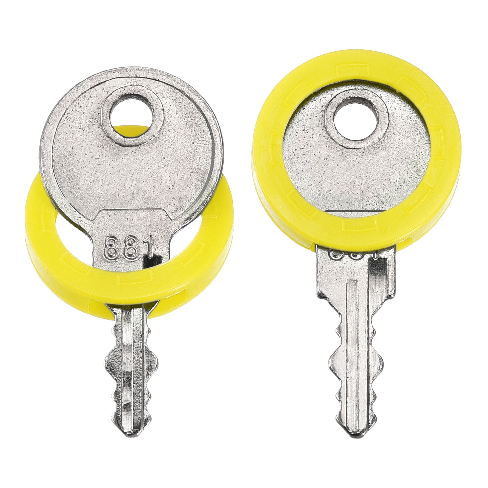 Unique Bargains Key Cap Cover Rings Keys Identifier Coding Tags Silicone Yellow