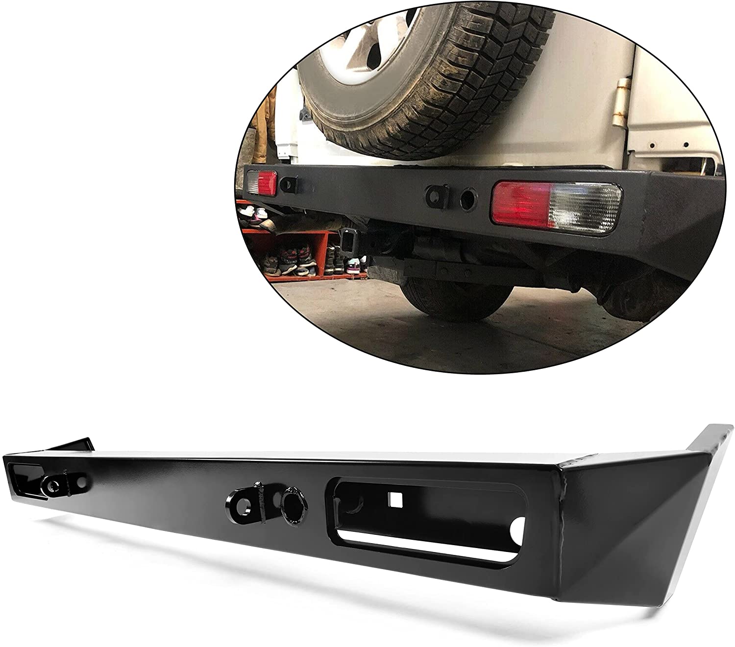 HECASA HeavyDuty Rear Powder Coated Steel Bumper Guard For 9904 Land