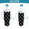 thumbnail image 3 of 30 oz Tumbler With Handle Stainless Steel Insulated Tumbler With Lid for Car Cup Holder Black and White Lace Pattern, 3 of 9