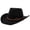 Black, variant on Western Cowboy Hat for Men Women Wide Curved Brim with Adjustable Strap Lightweight Cowboy Hat Cowgirl Hat Sun Hat for Outdoor Travel Party