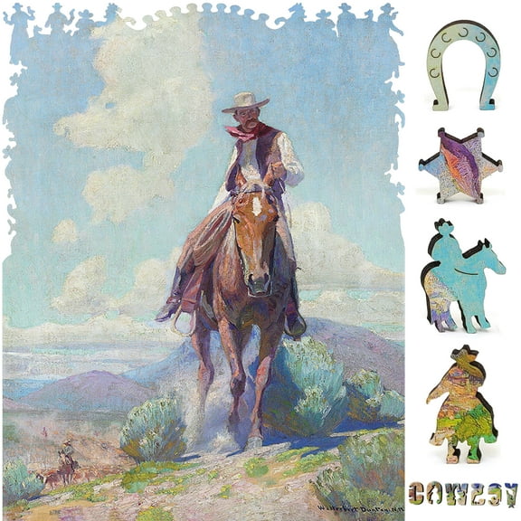 Wooden Jigsaw Puzzles for Adults - Uniquely Shaped Pieces - made in the USA by FoxSmartBox - 190 Pieces - The Trail Foreman