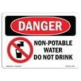 thumbnail image 1 of SignMission OS-DS-A-1218-L-1501 12 x 18 Po Signe de Danger OSHA - Eau Non Potable Ne Pas Boire, 1 of 1
