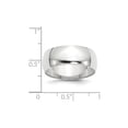 thumbnail image 3 of Solid 14k White Gold 8mm Half Round Wedding Band Size 4, 3 of 3