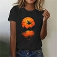 thumbnail image 4 of Halloween Skull Shirt for Women Ghost Shirt Cute Spooky Short Sleeve Tshirt Vintage Gothic Graphic Blouses Pumpkin Print Tees Casual Vacation Pullover Tops, 4 of 5