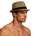 thumbnail image 7 of Mgmyaa Men's Summer Straw Jazz Hat Wide Brim Sun Protection Outdoor Travel Cap Breathable Lightweight Casual Beach Holiday Headwear Adjustable Classic Style, 7 of 7