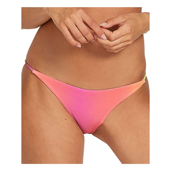 VOLCOM Women's Multi Color Ombre Stretch Limited Coverage Bikini I Dip U Dip Cheeky Swimsuit Bottom L