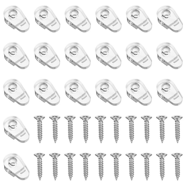 20 Pcs Mirror Holder Clips Plastic Fixing Clips with Screws for Fixing