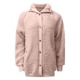 thumbnail image 6 of Odeerbi Clearance Jackets For Women Trendy Warm Faux Coat Jacket Winter Button Solid Long Sleeve Outerwear, Pink, 6 of 7