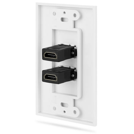 Home Plate Wall (Fosmon Dual Port Gold Plated HDMI with Ethernet Wall Plate Face Cover for HDTV, Home Theater, DVD, Cable Satellite, PS3/PS4, Nintendo)