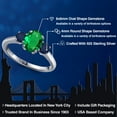 thumbnail image 2 of Gem Stone King 1.45 Ct Oval Green Nano Emerald Blue Sapphire 925 Sterling Silver Ring, 2 of 6