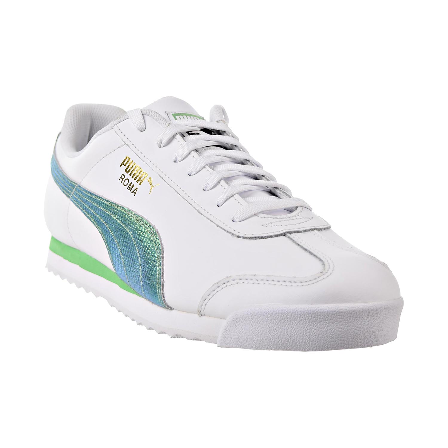 Puma Men's Roma Basic Holo White / Green Gecko Ankle-High Leather Fashion Sneaker - 11.5M - image 2 of 6