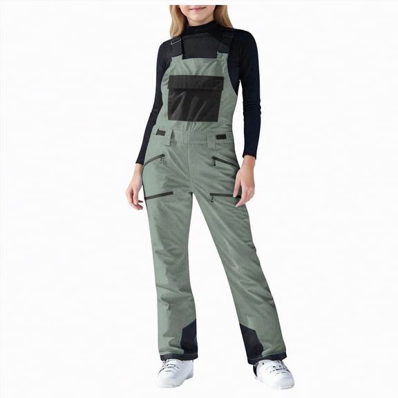 UAYOTSE Kids Pants Boys and Girls Fashion Ski Bibs Winter Warm Strap Shoulder Insulated Child Overalls,Sizes 8-9 Years