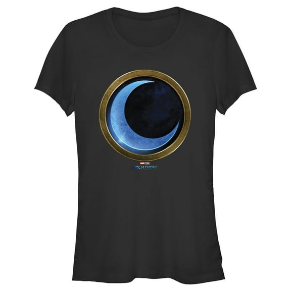 Junior's Marvel: Moon Knight Gold and Blue Symbol Graphic Tee Black X Large