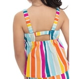 Wonder Nation Toddler Girls Cotton Poplin Striped Peplum Top and Short Set, 2-Piece, Sizes 12M-5T